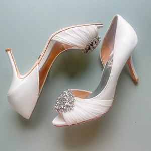 Badgley Mischka 6.5 Pearson D’Orsay wedding shoes